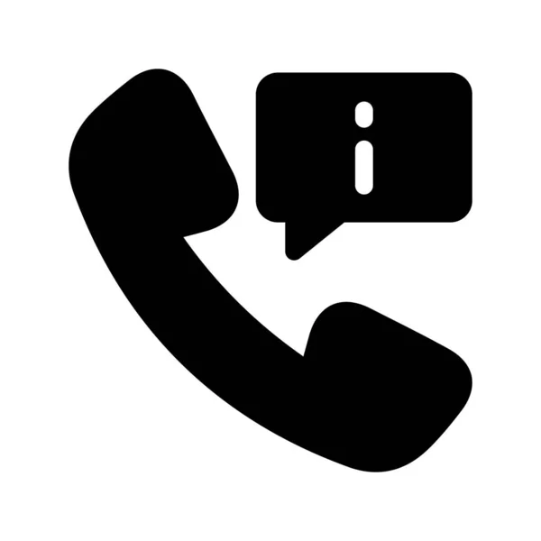 Telefon Vektor Glyphen Flaches Symbol — Stockvektor