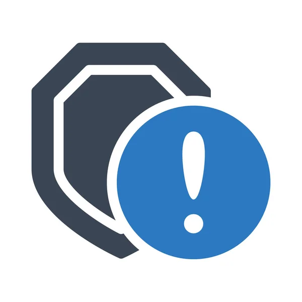 Warning Vector Glyph Color Icon — Stock Vector