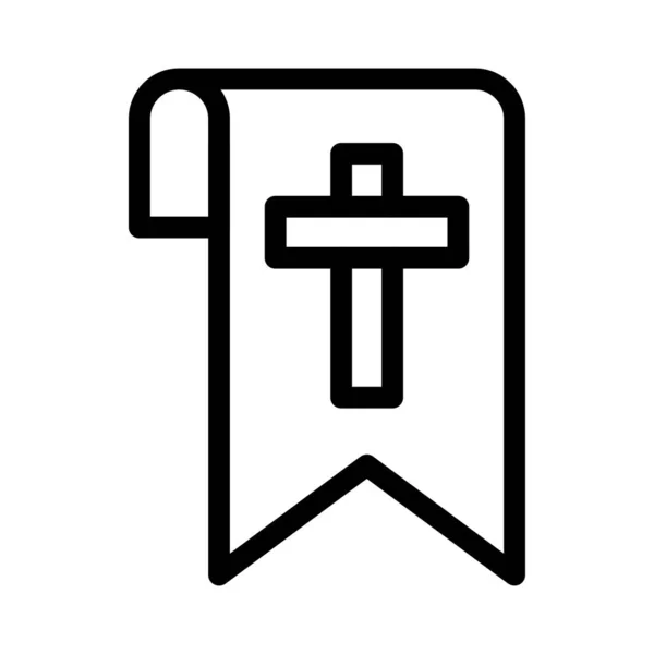 Christian Vector Dunne Lijn Pictogram — Stockvector