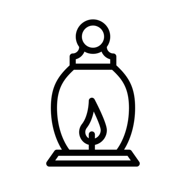 Candle Vector Thin Line Icon — Stock Vector