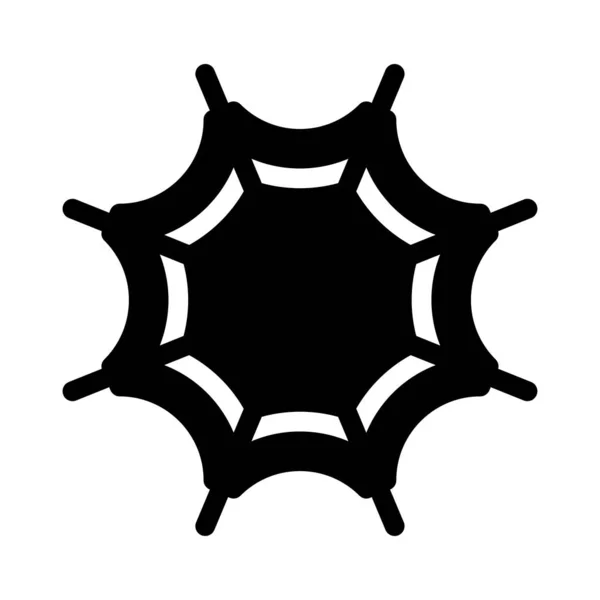 Spinnenweb Vector Glyph Platte Pictogram — Stockvector