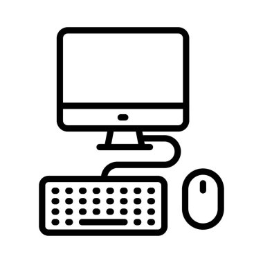 aygıt vektörü ince çizgi simgesi