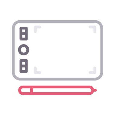 tablet vektörü düz çizgi simgesi