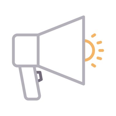 hoparlör vektörü düz çizgi simgesi