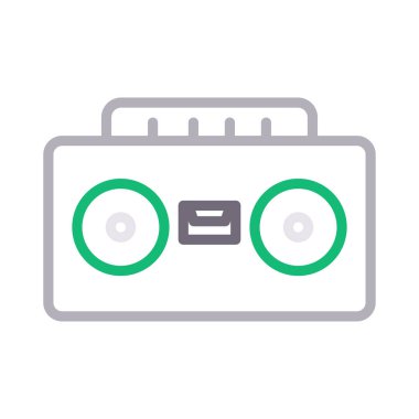 müzik vektörü düz çizgi simgesi