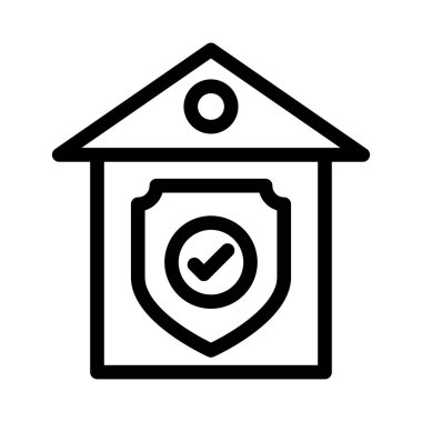 Güvenli vektör ince çizgi simgesi