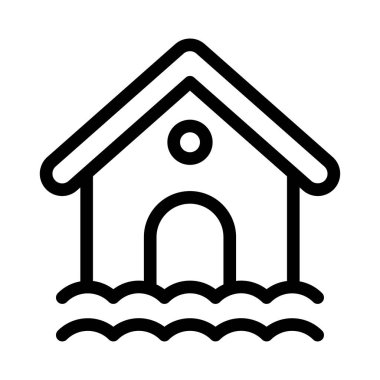 ev vektörü ince çizgi simgesi