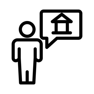 ev vektörü ince çizgi simgesi