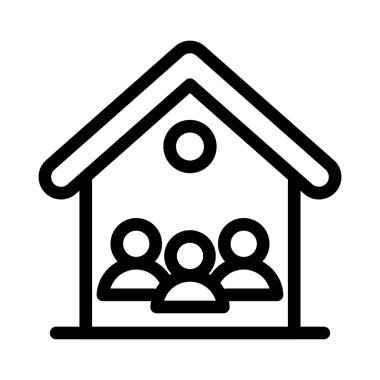 aile vektörü ince çizgi simgesi