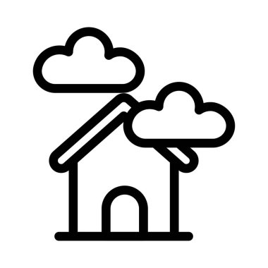 ev vektörü ince çizgi simgesi