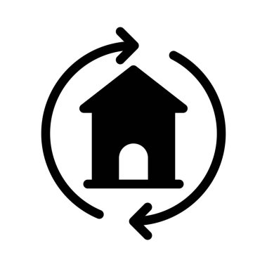 ev vektörü glyph düz simgesi