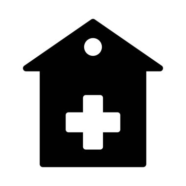 ev vektörü glyph düz simgesi