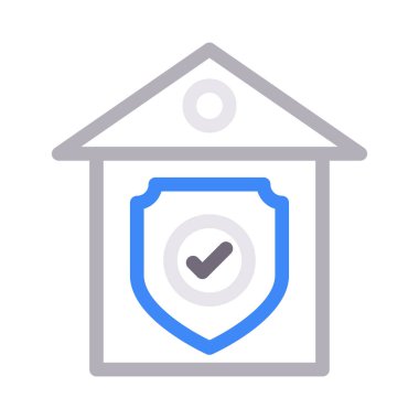 Güvenli vektör düz çizgi simgesi