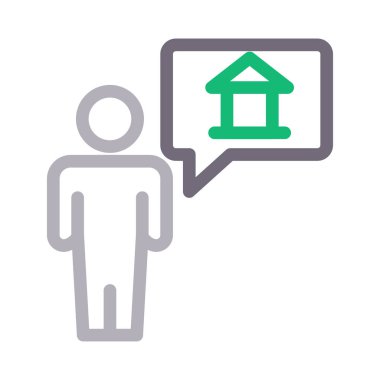 ev vektörü düz çizgi simgesi