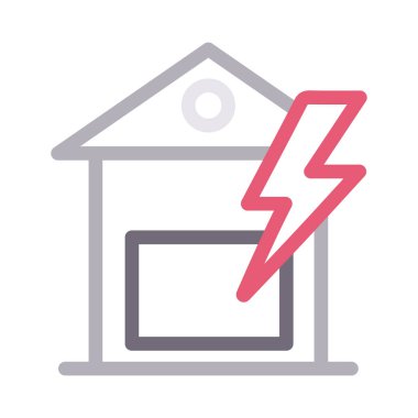 fırtına vektörü düz çizgi simgesi