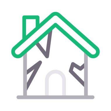 Deprem vektörü düz çizgi simgesi