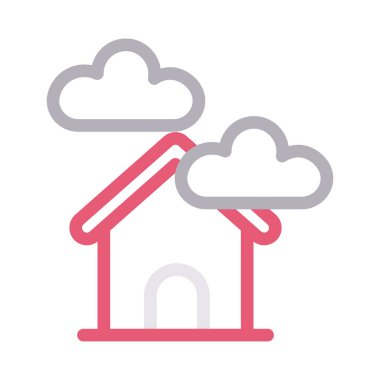 ev vektörü düz çizgi simgesi