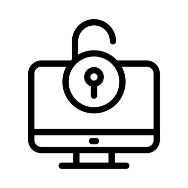 Güvensiz vektör ince çizgi simgesi