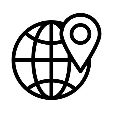 konum vektörü ince çizgi simgesi