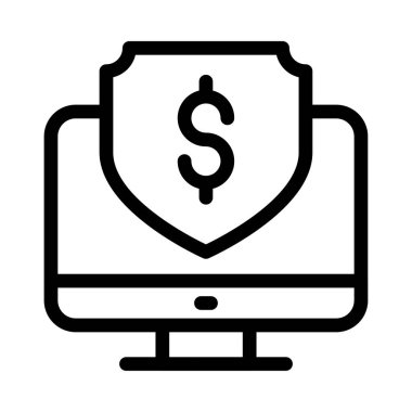 Dolar vektör ince çizgi simgesi