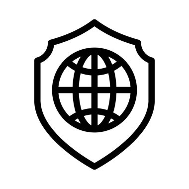 kalkan vektörü ince çizgi simgesi