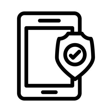 Güvenli vektör ince çizgi simgesi