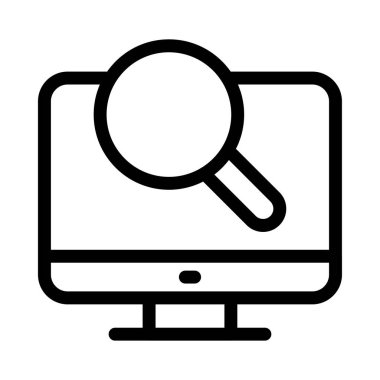 Arama vektörü ince çizgi simgesi