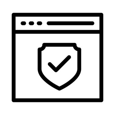 Koruma vektörü ince çizgi simgesi