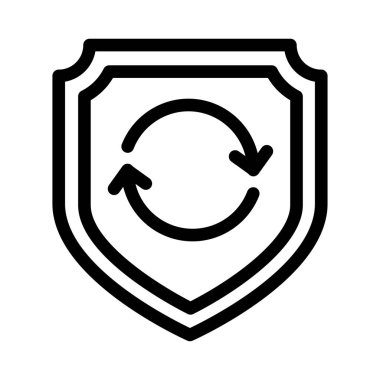 Koruma vektörü ince çizgi simgesi