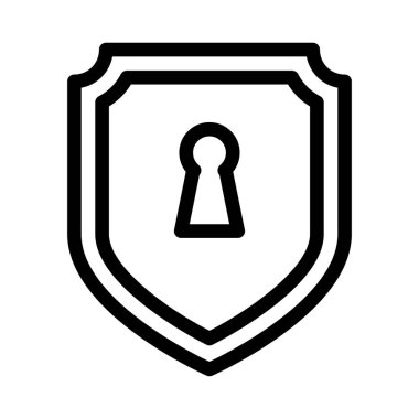 kalkan vektörü ince çizgi simgesi