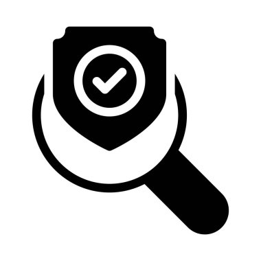 Arama vektörü glyph düz simgesi