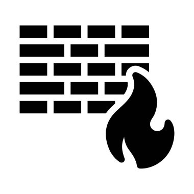 Güvenlik vektörü glyph düz simgesi