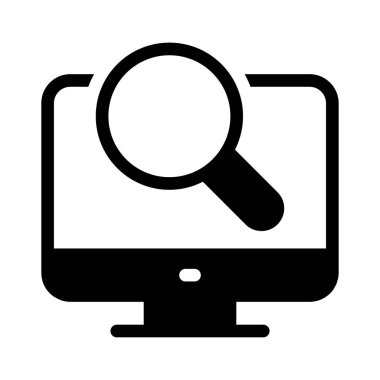 Arama vektörü glyph düz simgesi