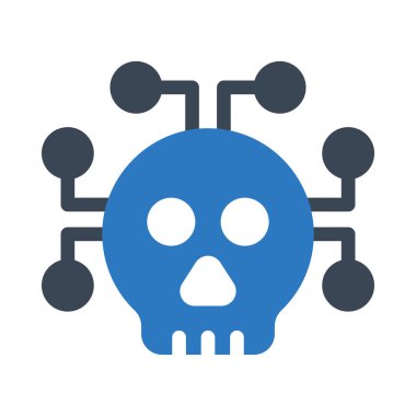 kafatası vektör renk simgesi