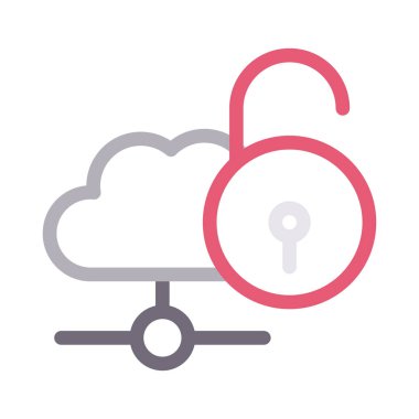 bulut düz çizgi simgesi