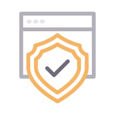 güvenli düz çizgi simgesi