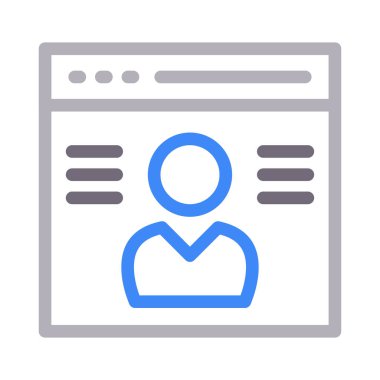 Web sayfası düz çizgi simgesi