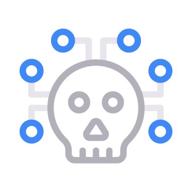 kafatası düz çizgi simgesi