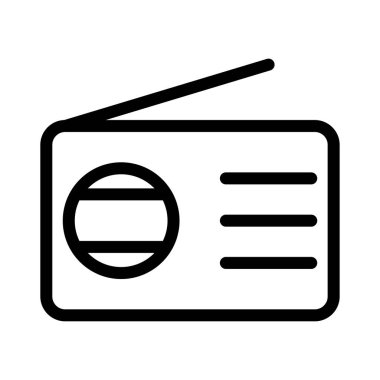 Radyo vektörü ince çizgi simgesi