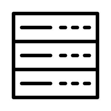 veritabanı vektörü ince çizgi simgesi