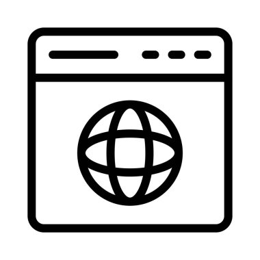 tarayıcı vektörü ince çizgi simgesi