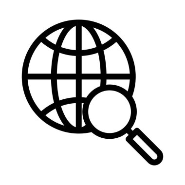 Arama vektörü ince çizgi simgesi