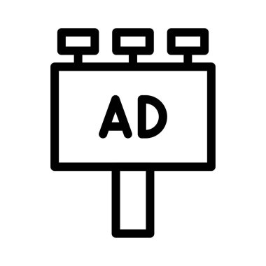 reklam panosu vektörü ince çizgi simgesi