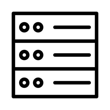 veritabanı vektörü ince çizgi simgesi