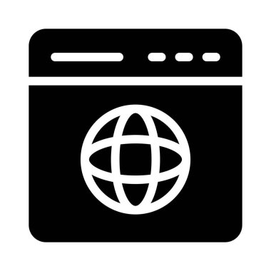 tarayıcı vektörü glyph düz simgesi