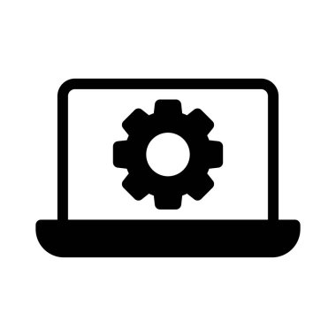 dizüstü bilgisayar vektörü düz simgesi