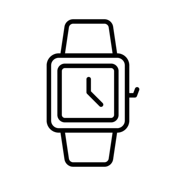 Horloge Vector Dunne Lijn Pictogram — Stockvector