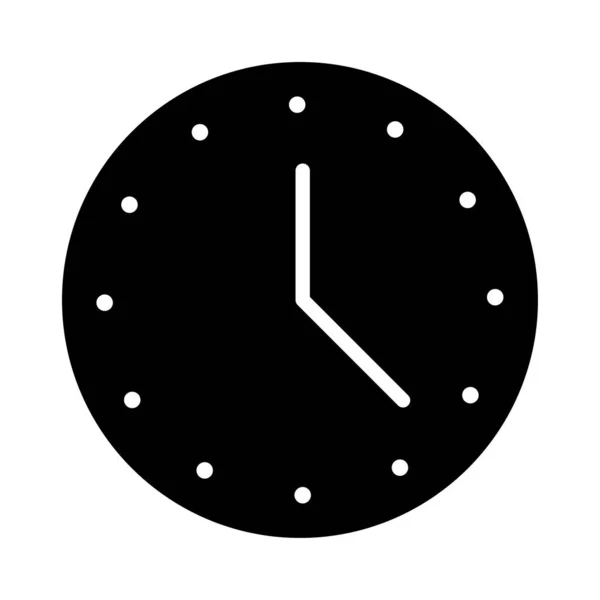 Reloj Vector Glifo Icono Plano — Vector de stock