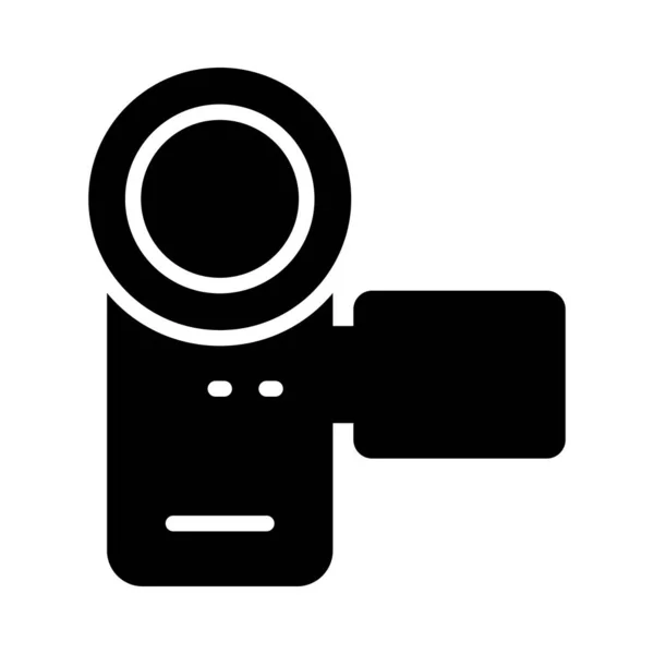 Glifo Vectorial Dslr Icono Plano — Vector de stock