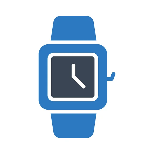 Reloj Vector Glifo Icono Color — Vector de stock